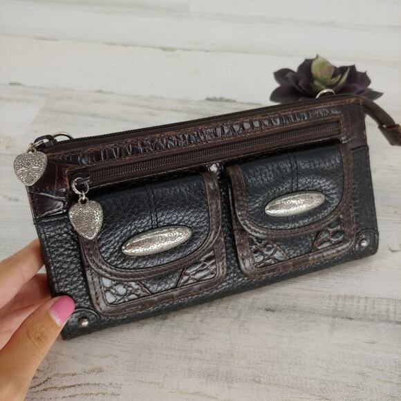 Brighton Black and Brown Leather Wallet - Picture 3 of 4